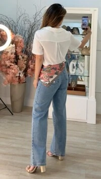 Camisa Linho Mangas Curtas Mila Prega Posterior