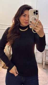 Blusa Cacharrel Tricot Canelado Glaucia