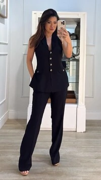 Calça Reta Twill Zaya Cinto Corda Com Ponteiras Resinadas