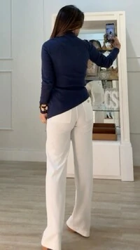 Blusa Cacharrel Elaine Barrado Assimétrico Com Pedrarias