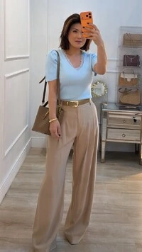 Blusa Canelada Decote V Karina Mangas Princesa