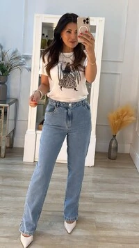 T-Shirt Estampa Mulher Com Saia Animal Print Dallas Girl