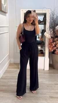 Calça Pantalona Pietra Pala Larga Com Elástico