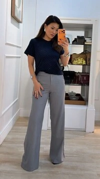 Blusa Malha Shine Com Strass Hotfix