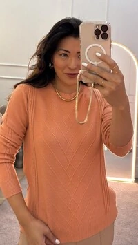 Blusa Tricot Georgina Mangas Longas Com Trançado