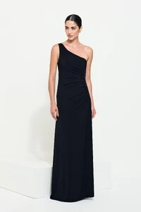 Vestido Longo Drapeado Cris Ombro Único