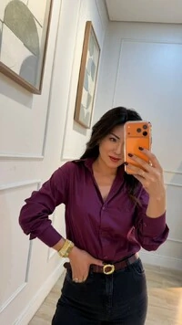 Maxi Camisa Talita Com Pregas Nos Punhos