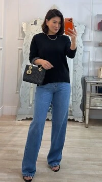 Blusa Tricot Alice Detalhe Faixa Com Nervura Canelada Frontal