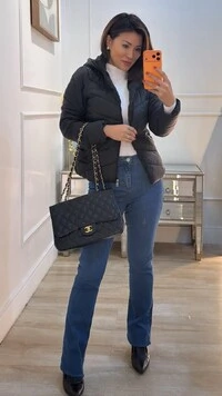 Casaco Nylon Capuz Removível Lavínia Pespontos Diagonal