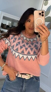 Blusa Tricot Lia Estampa Triâgulos
