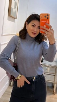 Blusa Tricot Basica Cacharrel Izabelly Nervuras Caneladas Nos Ombros