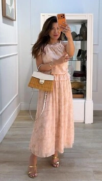 Vestido Midi Chiffon Beth Estampa Floral