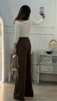 Calça Pantalona Sarah Com Bolsos Faca