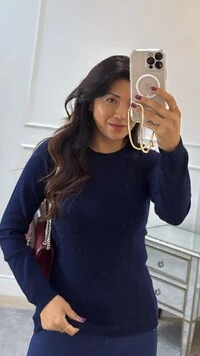 Blusa Tricot Gola Careca Sandra Texturas Frontais