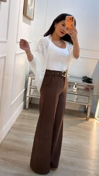 Kimono Capa Tricot Lulu Punhos Largos Canelados