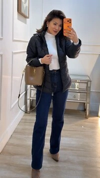 Casaco Nylon Alongado Letícia Capuz Removível