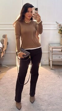 Blusa Mangas Longas Miriam Detalhe Vivo Bicolor