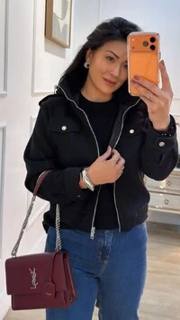 Jaqueta Casaco Curto Ellie Lã Batida Com Martingale Nos Ombros