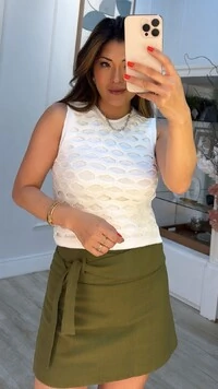 Blusa Regata Tricot Meire Vazados Frontais