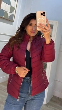 Jaqueta Nylon Gola Alta Patrícia Zíper Prata