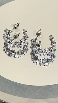 Brinco De Argola Cravejado Em Strass