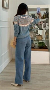 Blusa Tricot Lia Estampa Triâgulos