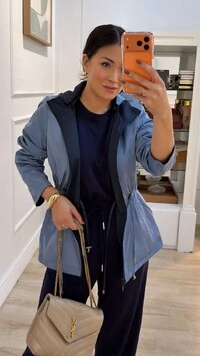 Parka Dupla Face Capuz Removível Manu Com Puxadores Reguláveis