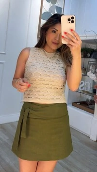 Blusa Regata Tricot Meire Vazados Frontais