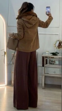 Parka Casaco Suede Sandy Capuz Com Gola De Pelo