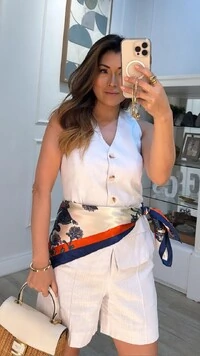 Lenço Acetinado Tricolor Estampa Arabesco