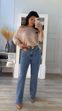 Blusa Morcego Tricot Nádia Punhos Largos Canelados