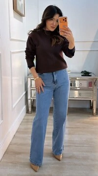 Blusa Tricot Nervura Trançada Frontal Zoe Detalhes Canelados