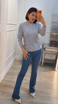 Blusa Tricot Texturas Na Diagonal Alana Trançados Triplos