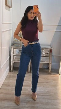 Blusa Regata Com Nervuras Caneladas Luiza Gola Alta