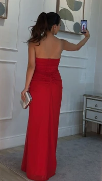 Vestido Longo Tulê Gabriella Tomara Que Caia Com Babados