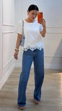 Blusa De Malha Valentina Renda No Barrado