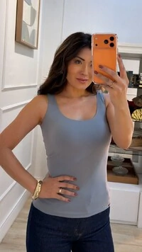 Regata Malha Decote Em U Aline Alças Largas