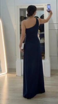 Vestido Longo Drapeado Cris Ombro Único