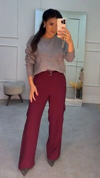 Calça Pantalona Cargo Mariane Com Cinto Faixa