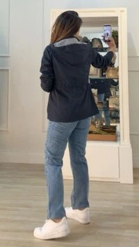 Parka Capuz Removível Sol Forro Listrado