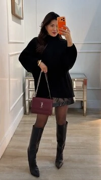 Poncho Tricot Gola Alta Maite Mangas Bufantes