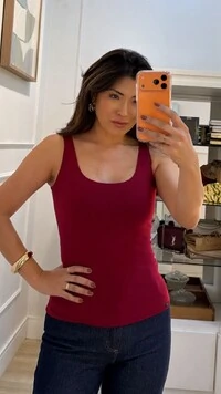 Regata Malha Decote Em U Aline Alças Largas