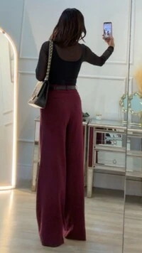 Calça Pantalona Alfaiataria Katty Pregas Frontais