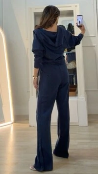 Conjunto Moletom Detalhe Canelado Jhenifer Botões Na Barra