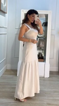 Vestido Longo Fio De Brilho Pietra Decote Coração