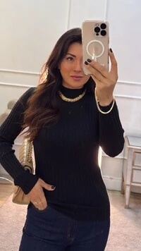 Blusa Cacharrel Tricot Canelado Glaucia