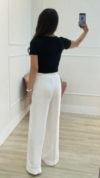 Blusa Canelada Patricia Mangas Curtas