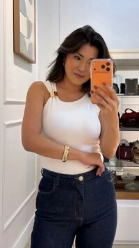 Blusa Com Bojo Canelada Heloize Detalhe Fivela Dourada Na Alça