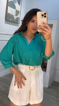 Camisa Viscose Olivia Mangas 7/8