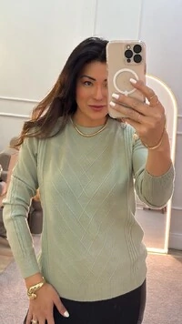 Blusa Tricot Georgina Mangas Longas Com Trançado